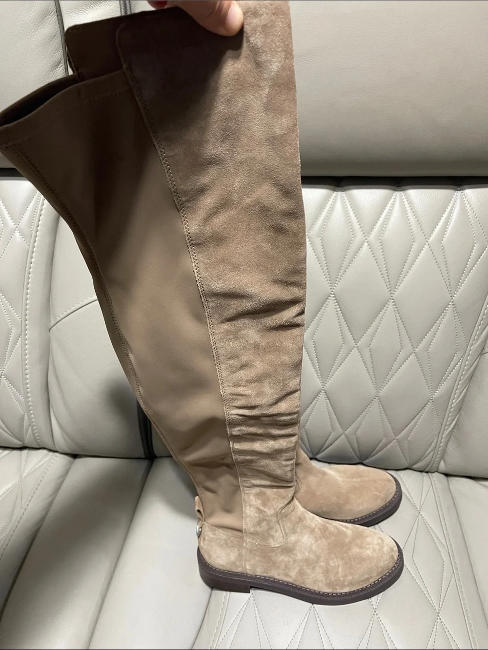 Sam Edelman Over-the-Knee Suede Boots in Taupe